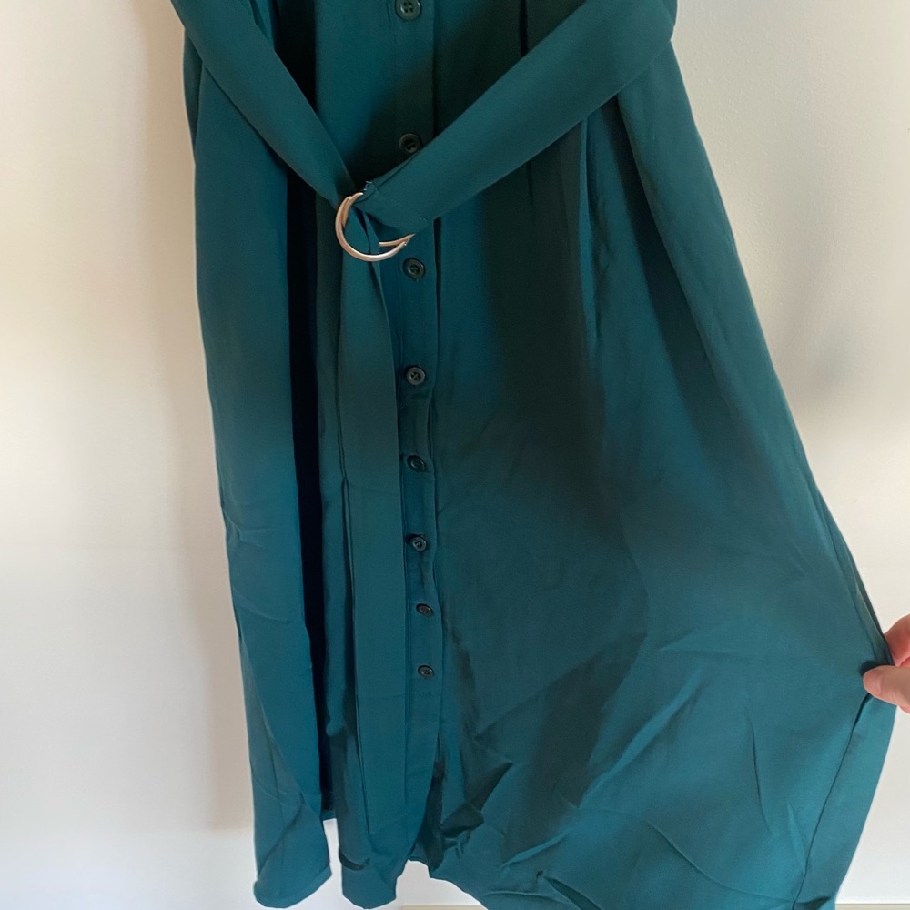 NWT Short Sleeve Button Front Maxi Dress Medium Large - Picture 8 of 12